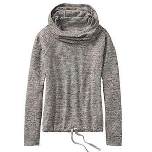 Athleta Blissful Pullover Top Cowl Neck Silver Gray